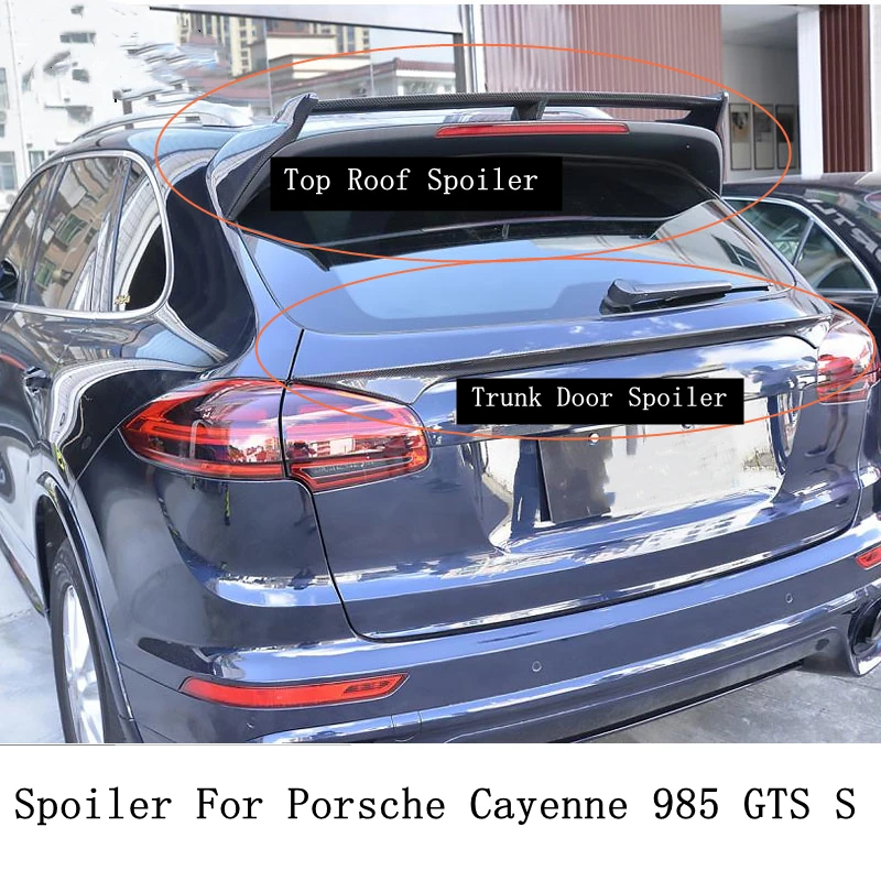

Спойлер из настоящего углеродного волокна для Porsche Cayenne 985,2 GTS S 2015 2016 2017, высококачественный сплиттер на крыло заднего багажника, дверь, верхнюю крышу
