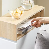 SoBuy FBT155-WN прикроватная тумбочка, тележка для ванной комнаты, ниша, полка, пружинная кровать, стол для телефона, тумбочка, ниша, тележка, белый натуральный — изображение 5