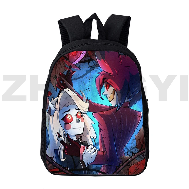 

Children Hazbin 3D Print Backpacks High Capacity Cartoon Waterproof Women Laptop Bag 12/16 Inch Anime Hotel Schoolbags for Girls