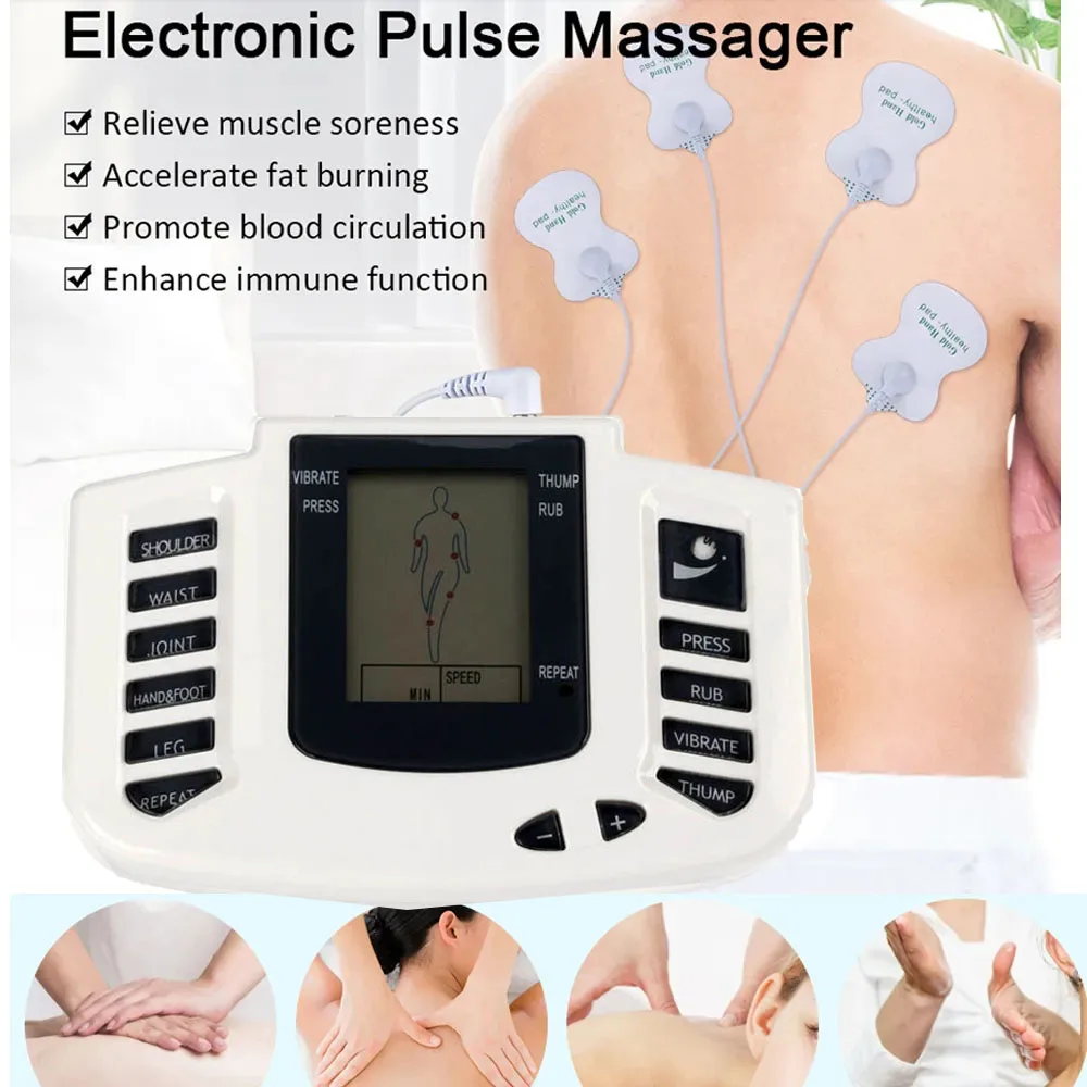 Russian Version Health Care Full Body Neck Massager Back Foot Muscle Pain Relief Therapy Slimming Massage Relaxing Tens 16 P