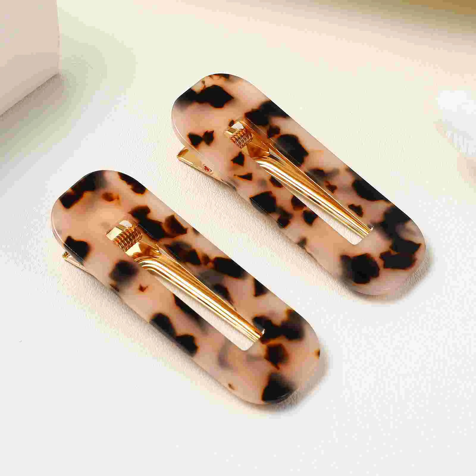 

2 Pcs Acetic Acid Hair Barrettes Leopard Hair Clips Fashion Bang Hair Clips Accessories for Women Girls