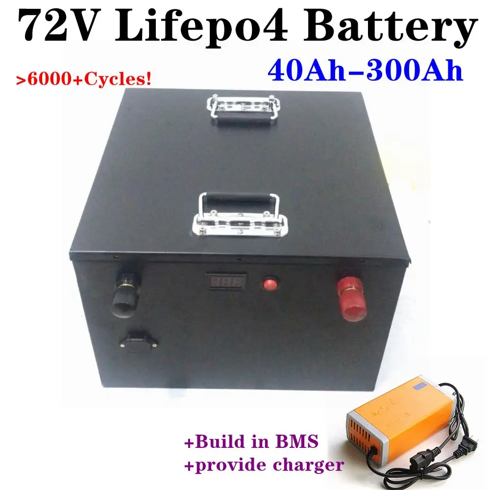 

Аккумулятор lifepo4 на 72 в, 40 Ач, 80 Ач, 100 Ач, 120 Ач, 150 Ач, 200 ач, 250 Ач, 300 Ач для хранения солнечной энергии, гибридный автомобиль для дома на колесах