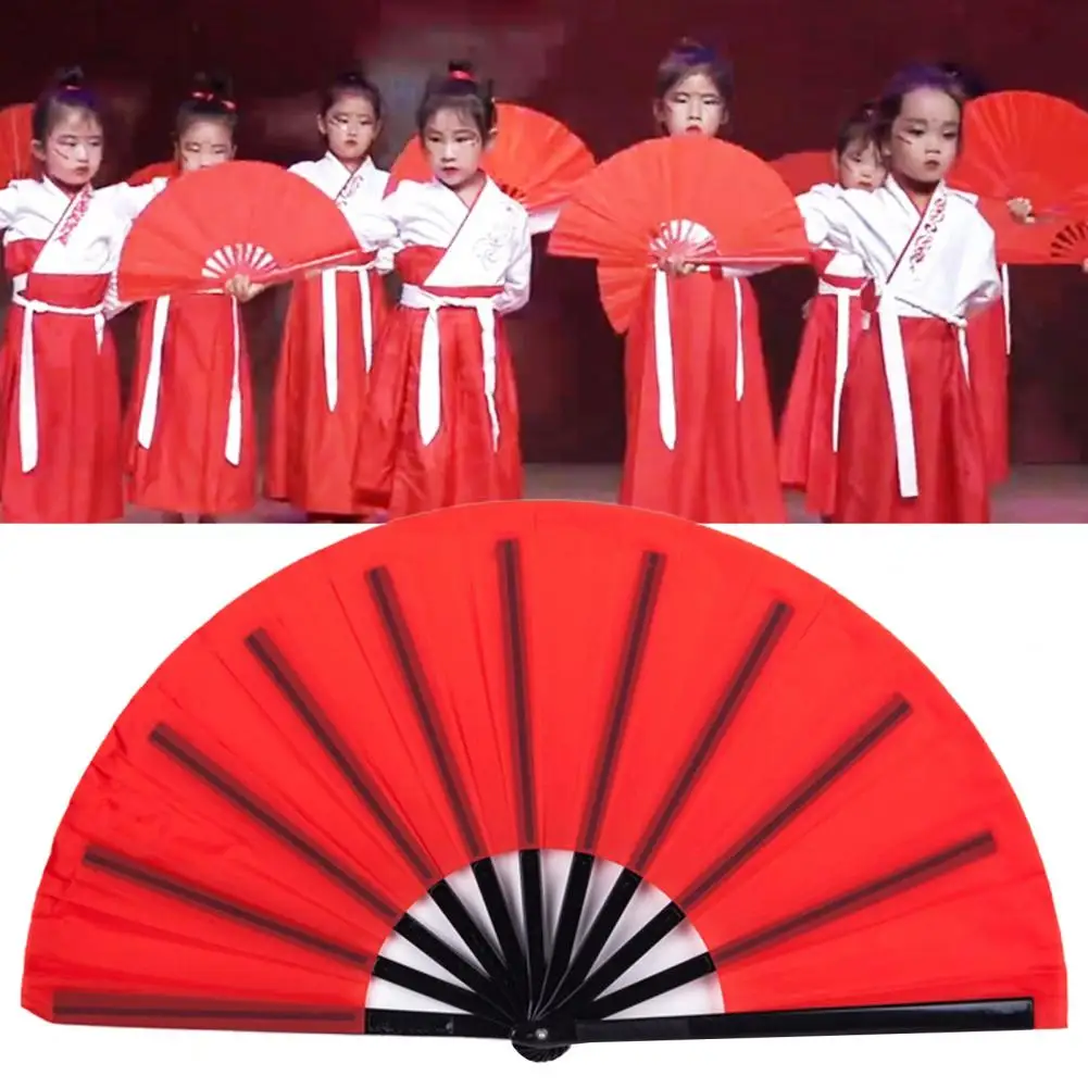 

Chinese Folding Fan Comfortable Grip Smooth Opening Closing Dance Fan Solid Color Tai Chi Fan Elegant Classical Dance Accessory