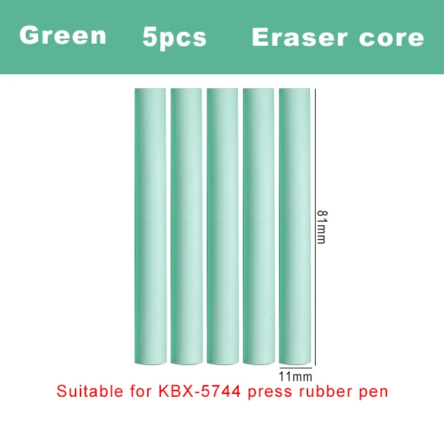 Deli Erasers Pen Retractable Press Pencil Rubber Correction Supplies School Stationery Erasers for Kids Soft Art Eraser Pen cute Eraser core-Green