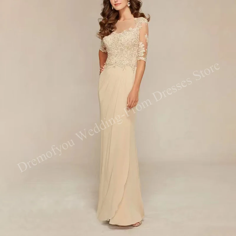 

Elegant Luxury Beads Mother of the Bride Dresses Chiffon Sheath Floor-Length Wedding Party Skirt for Women 2023 Evening Gala New