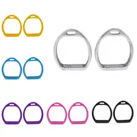 Horse Riding Lightweight Aluminum Saddle Stirrups Pad for Western  Sports 1