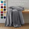 Fleece Blanket Gray Extra Soft Brush Fabric Super Warm Bed Blanket Lightweight Couch Blanket Easy Care 1