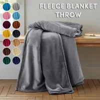 Fleece Blanket Gray Extra Soft Brush Fabric Super Warm Bed Blanket Lightweight Couch Blanket Easy Care 1