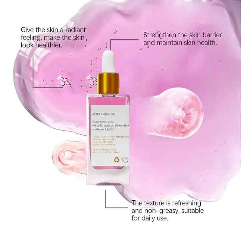 90ML Strawberry Vanilla After Shave Oil women For Smooth Skin Moisturizes Soft Serve Shave Oil Hair Removal Care Product