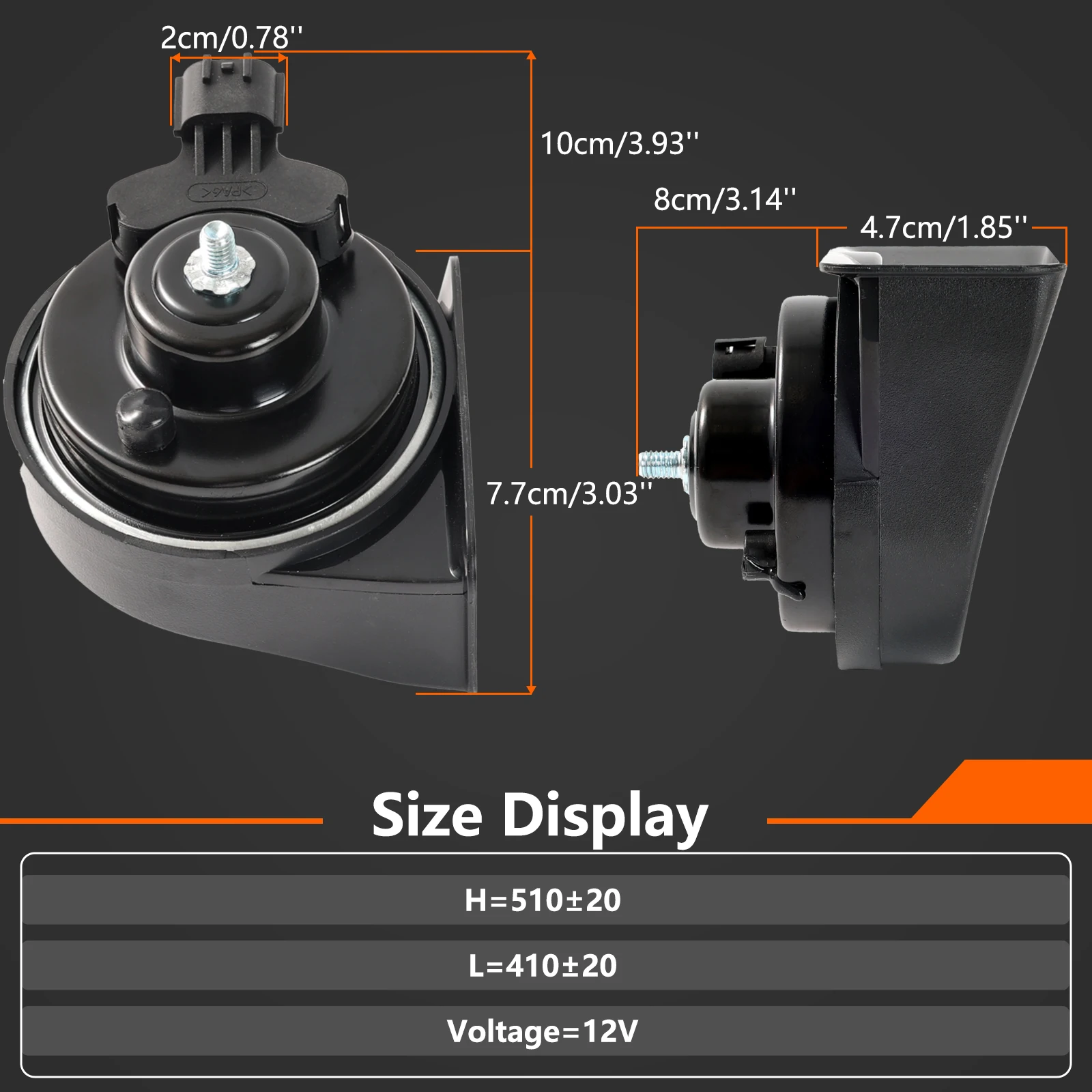 Car Air Horn 12V 110-125db 410/510Hz High Low Pitch Snail Horn Loud For Kia Rio Sportage Hyundai Solaris Creta / ix25 Accent RB HC Tucson i20