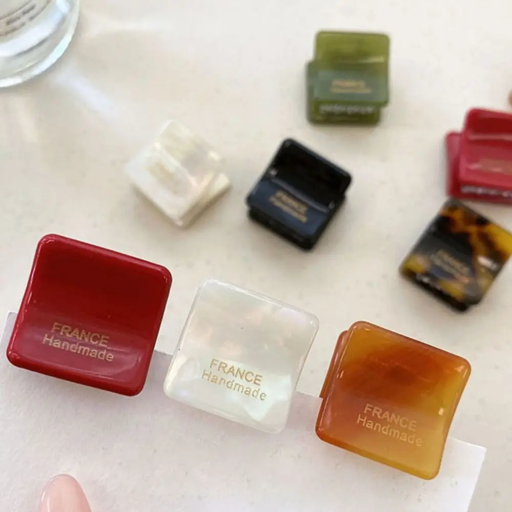 Description Picture 4 of itemAcetic Acid Mini Hair Claw Hair Accessories Hair Grab Clip Square Acetate Hair Clips High Ponytail Clip Barrettes Girls