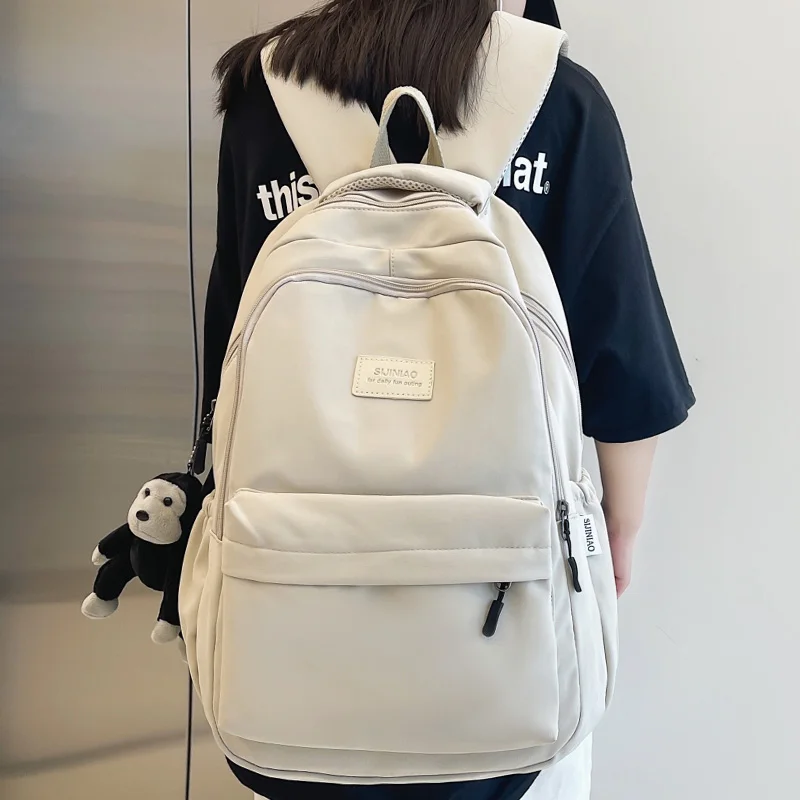 

New Female Men Travel Book Bag Male Women Nylon College Backpack Fashion Lady School Bag Trendy Girl Boy Laptop Student Backpack