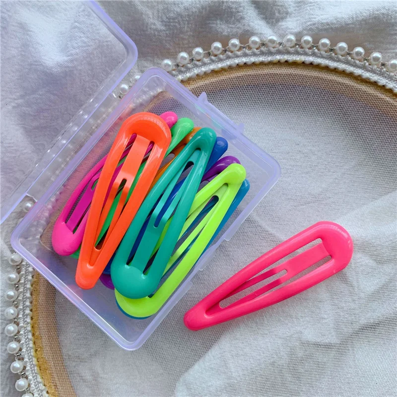 Baby Accessories discount 10Pcs/box New Children's Baby Glue Night Glow BB Clip Hairpin Candy Color Children's Water Drop Clip Baby Hairpin Hair Trim Clip best baby accessories of year Baby Accessories