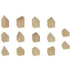 Set of 14 Unfinished Wooden Houses for Creative DIY Painting and Home Decor (Wood)