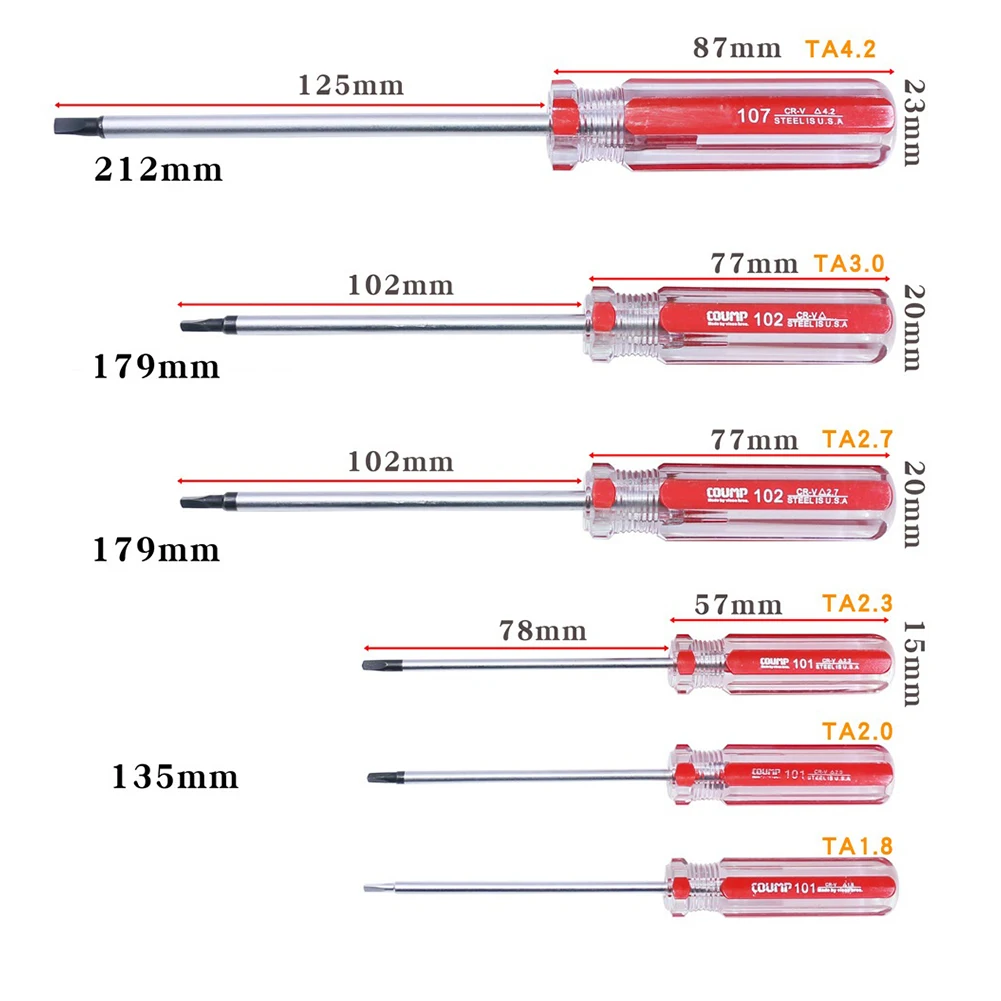 1PC cacciavite a triangolo cacciavite a triangolo strumento di riparazione per la rimozione del cacciavite utensili manuali TA1.8/2.0/2.3/2.7/3.0/4.2mm