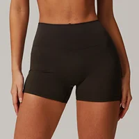 High Waist Fleece Yoga Shorts Tummy Control Peach Bottom Running Fitness Tight Sports Shorts Exercise Pants Fitness Tights