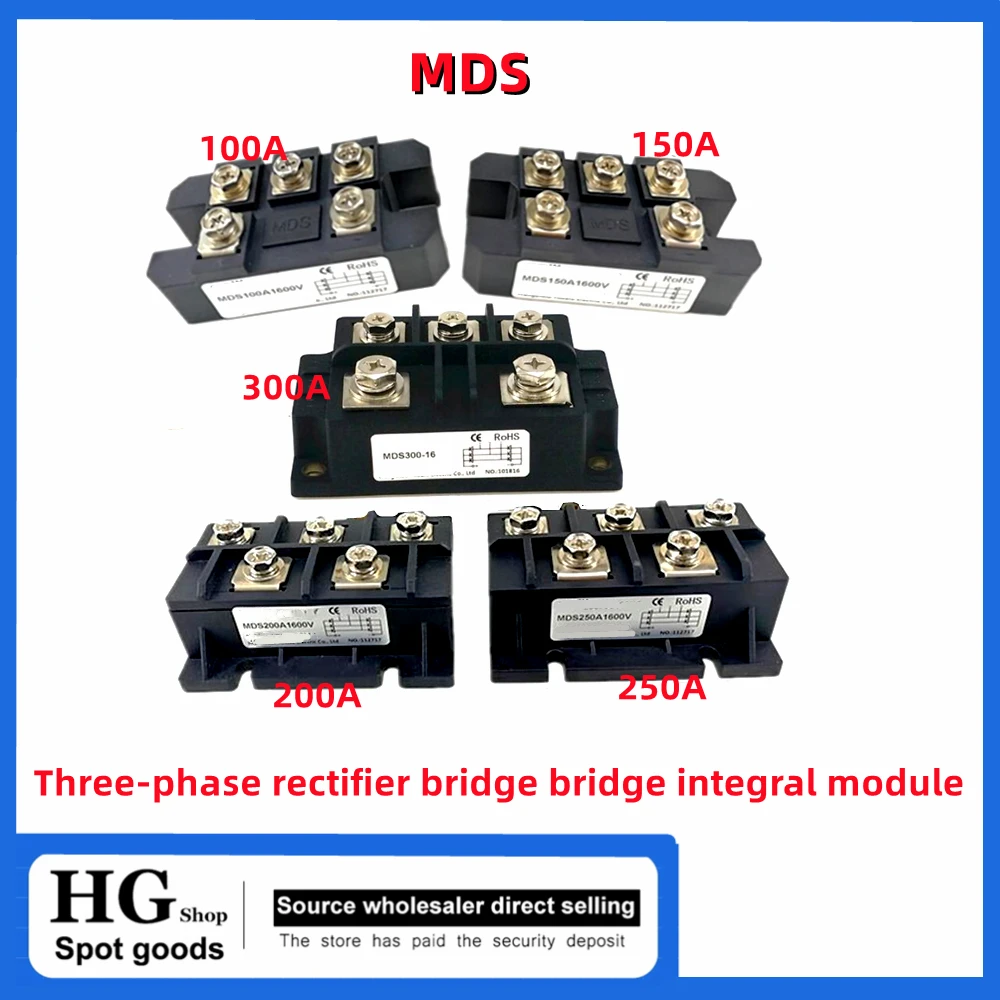 Original MDS100A 150A 200A 250A 300A 1600V Dreiphasen-Gleichrichterbrücke MDS100A1600V Brückenmodul – Detail 1