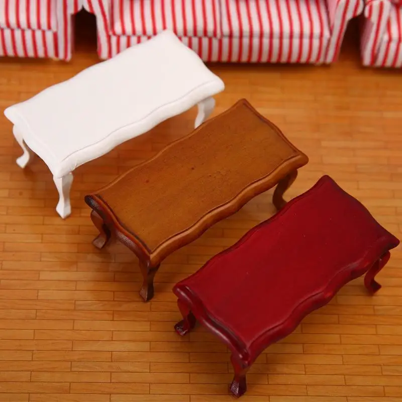 

Wood Simulation Teatable Coffee Table Living Room Toy Doll House Accessories 1/12 Mini Dollhouse Furniture Miniature Kids Toy