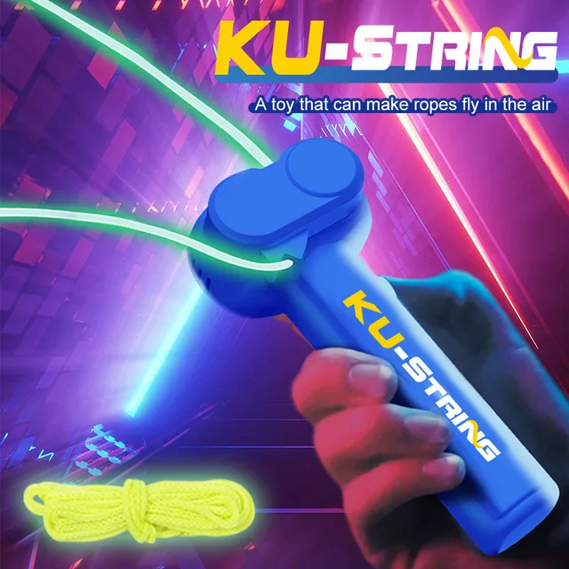 Launcher Loop Fidget Toy,Rope launcher ZipString Handheld Adjustable Speed Luminous Rope Lasso Kid Adult Fun Game toys 2