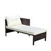 Outdoor Patio Furniture Sets 3 Piece Set Wicker Ratten Sectional Sofa With Seat Cushions(Beige Cushion) 3