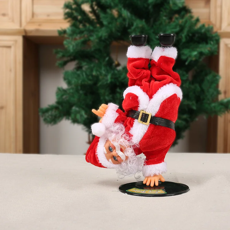 Christmas electric Santa Claus climbing ladder plush doll creative music father Christmas kid toy gift new year decoration