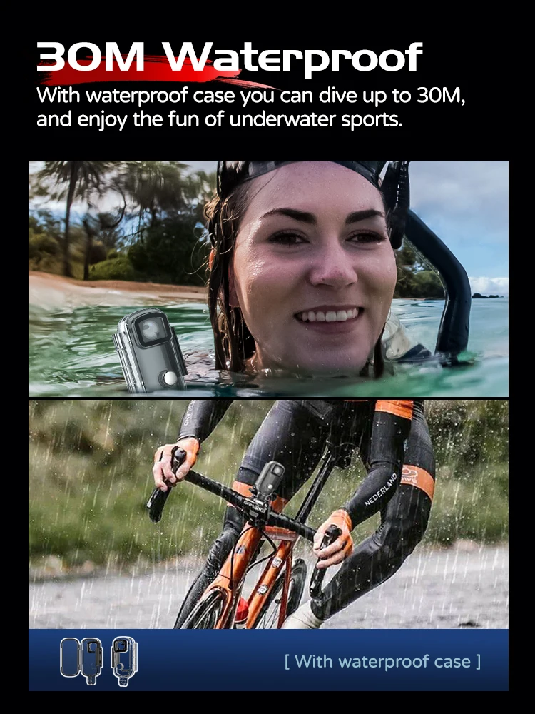 SJCAM C100 Plus Action Camera 4K 30M Waterproof 2.4G WiFi Action Sport action cam EIS bicycle helmet motorcycles 3