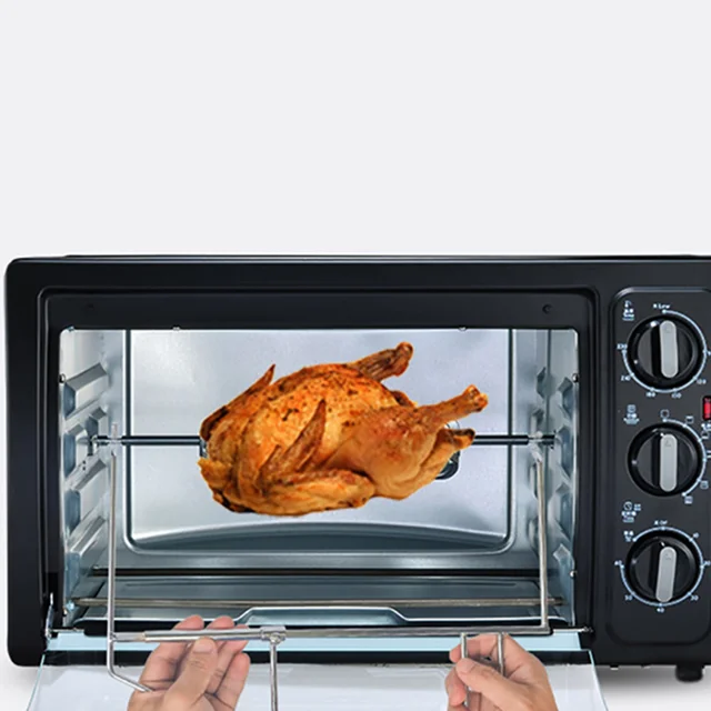 Mikrohullámú Sütő Sült Csirke Állvány Forgó Villák Grill Otthoni Grillezett Rúd Levegő Tartozékok Rozsdamentes Acél - Image 3