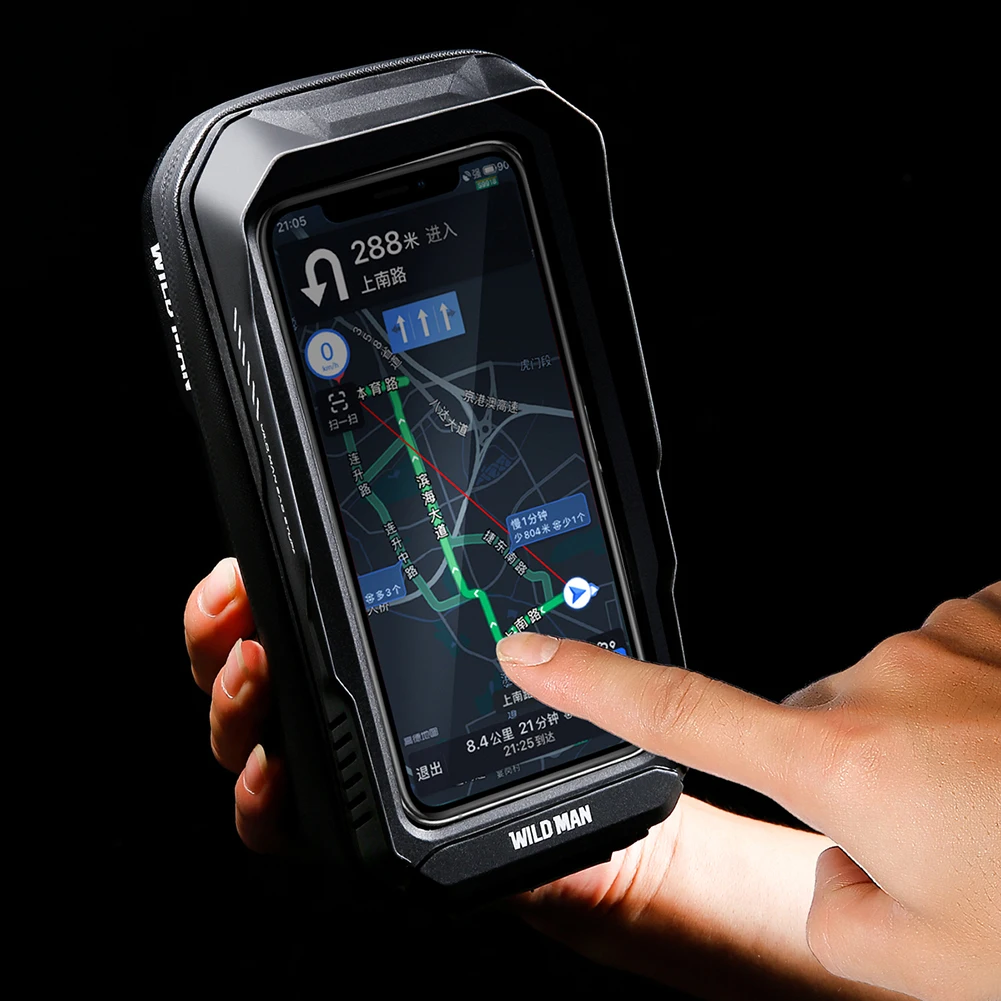 1L Bike Bag Front Bicycle Frame Bag Waterproof  Phone Touch Screen Case Top Tube Cycling Bag Reflective Outdoor Cycling Gear