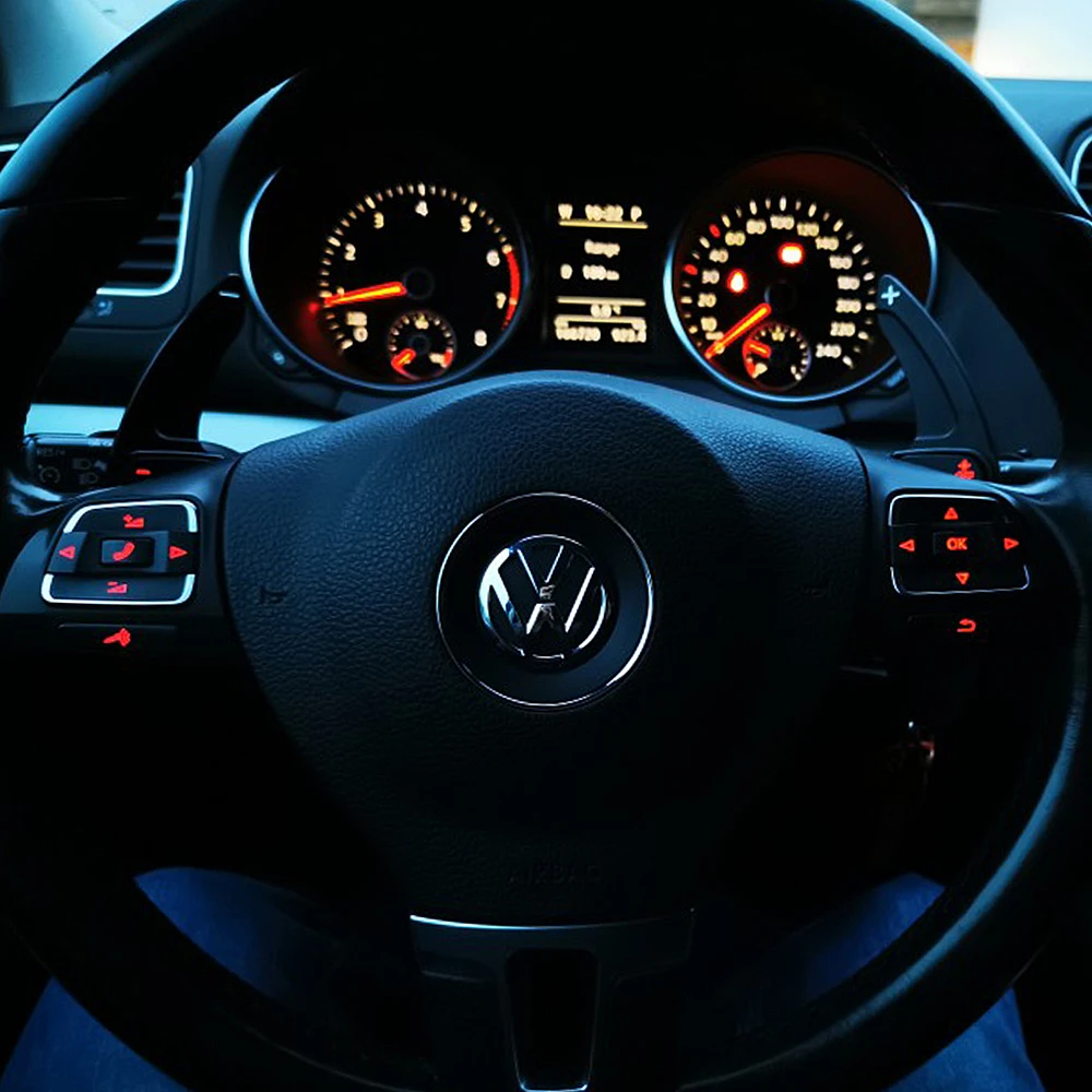 

Aluminum Alloy Add-On Steering Wheel DSG Paddle Shifters Extension For VW Tiguan Golf 6 MK5 MK6 Jetta GTI R20 R36 CC Scirocco