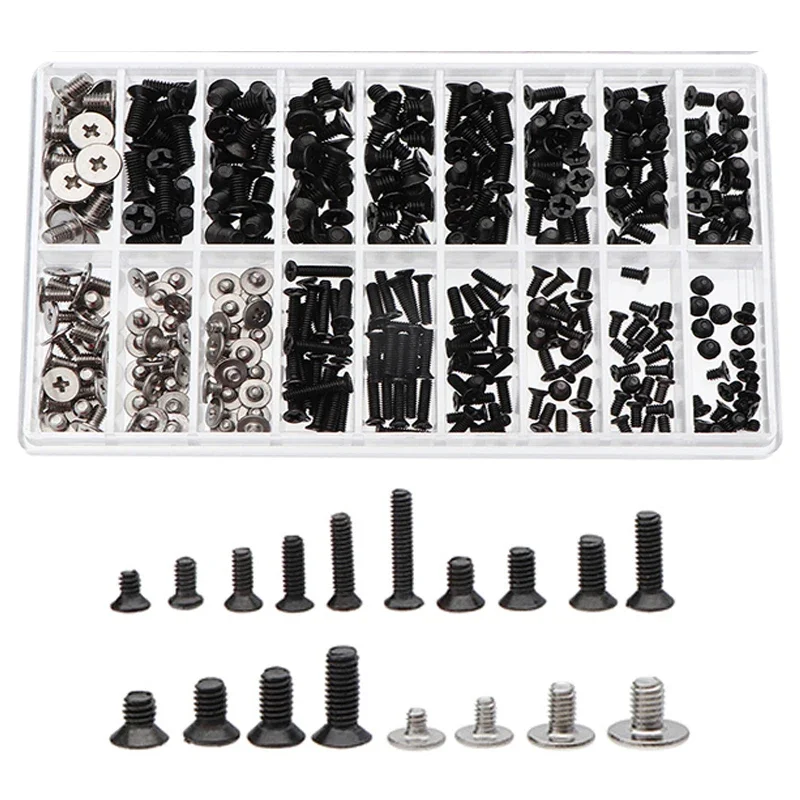 360PCS Flat Head Screws Replacement Kit M2 M2.5 M3 Machine Screws for Dell Sony IBM HP Lenovo Notebooks and Laptops
