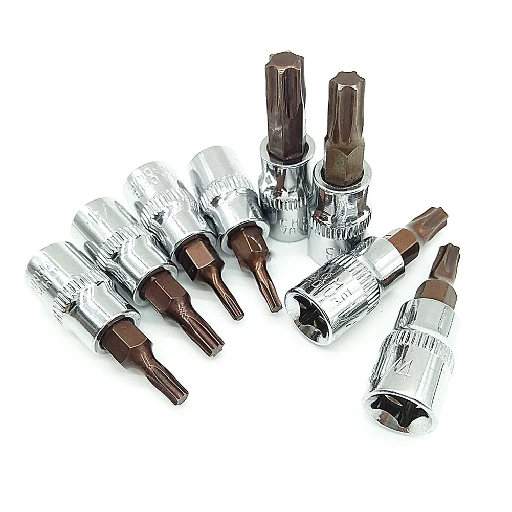 

1Pc Hex Torx Screwdriver Bit 1/4 Inch Drive Socket Ratchet Socket Wrench Adapter Hand Tools T8 T10 T15 T20 T25 T27 T30 T40