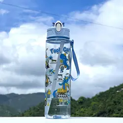 Premium Aesthetic Transparent Water Bottle, Leak - proof, Durable & Reusable, Compact Lightweight Design - 750ML (Blue)