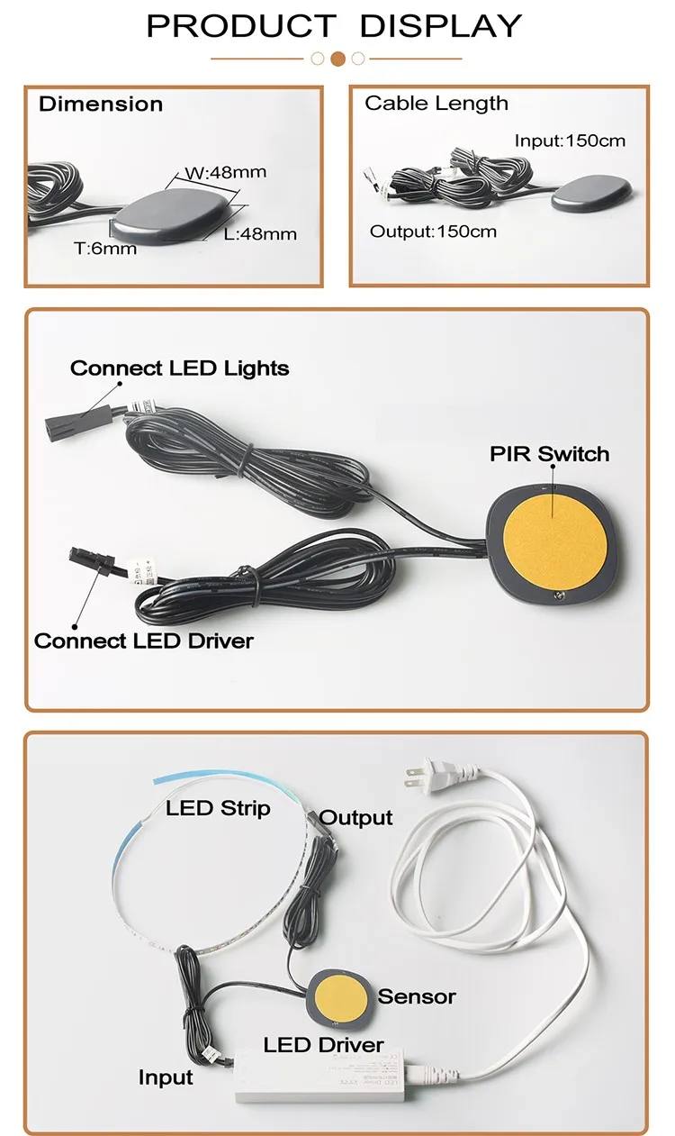 humano interruptor infravermelho detector sensor de movimento para a luz do armário