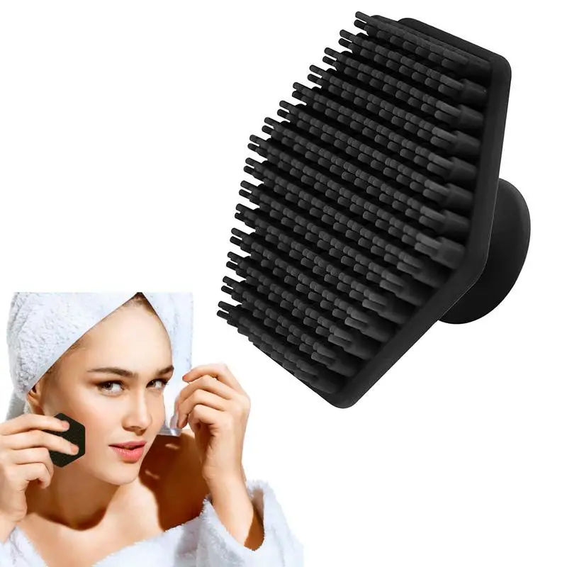 

Silicone Face Scrubber Exfoliator Manual Face Wash Brush With Handle Silicone Face Scrub Facial Cleansing Rubber Face Exfoliator