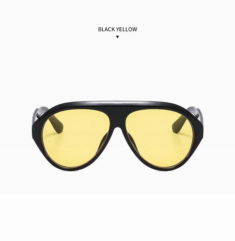 Vintage Übergroße Flache Top Oval Sonnenbrille Frauen Marke Designer Beliebte Sonnenbrille Punk Outdoor Fahren Brillen UV400 – Detail 20