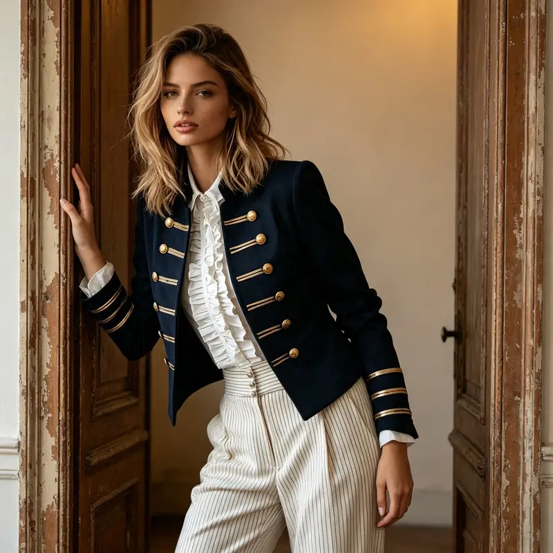 Commuter Long Sleeve Jacket Coat European American Fashion Elegant Double Breasted Coat Outerwear For Women Spring Falll Tops - Image 5