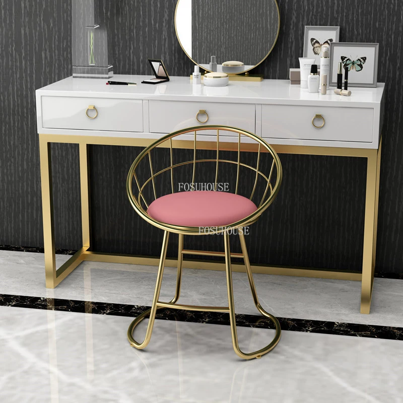 Modern Living Room Chair House Simple Makeup Stool Dressing Armchair Dressing Table Wrought Iron