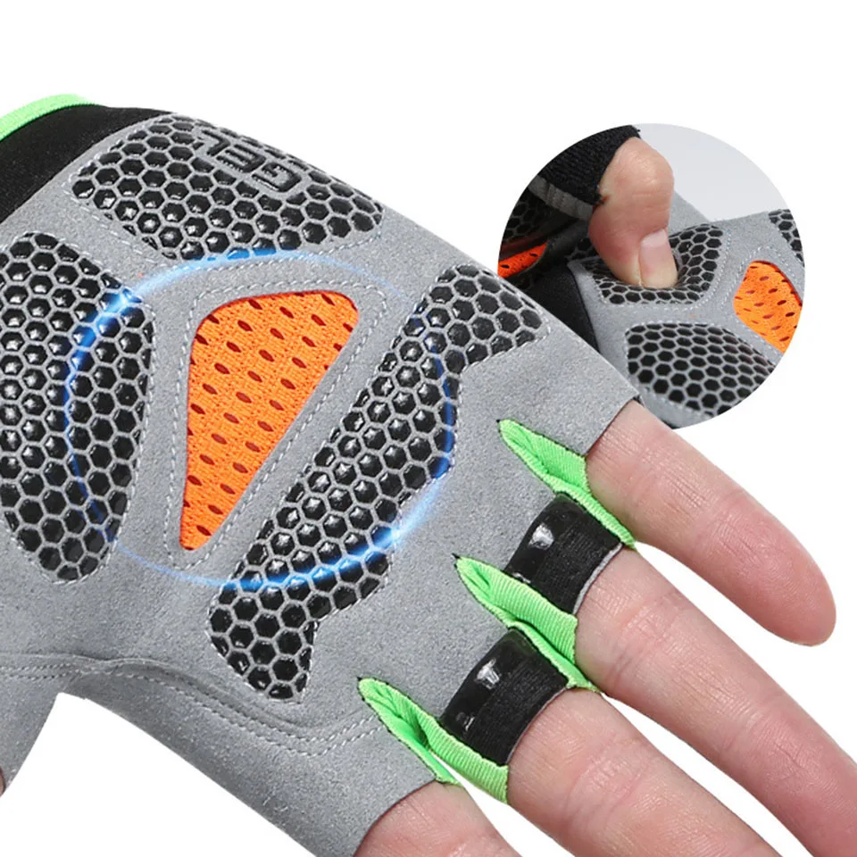 KoKossi Sports Half Finger Bike Gloves Outdoor Cycling Fitness Breathable Shock-Absorbing Anti Slip Running Gym Half Cut Gloves 4