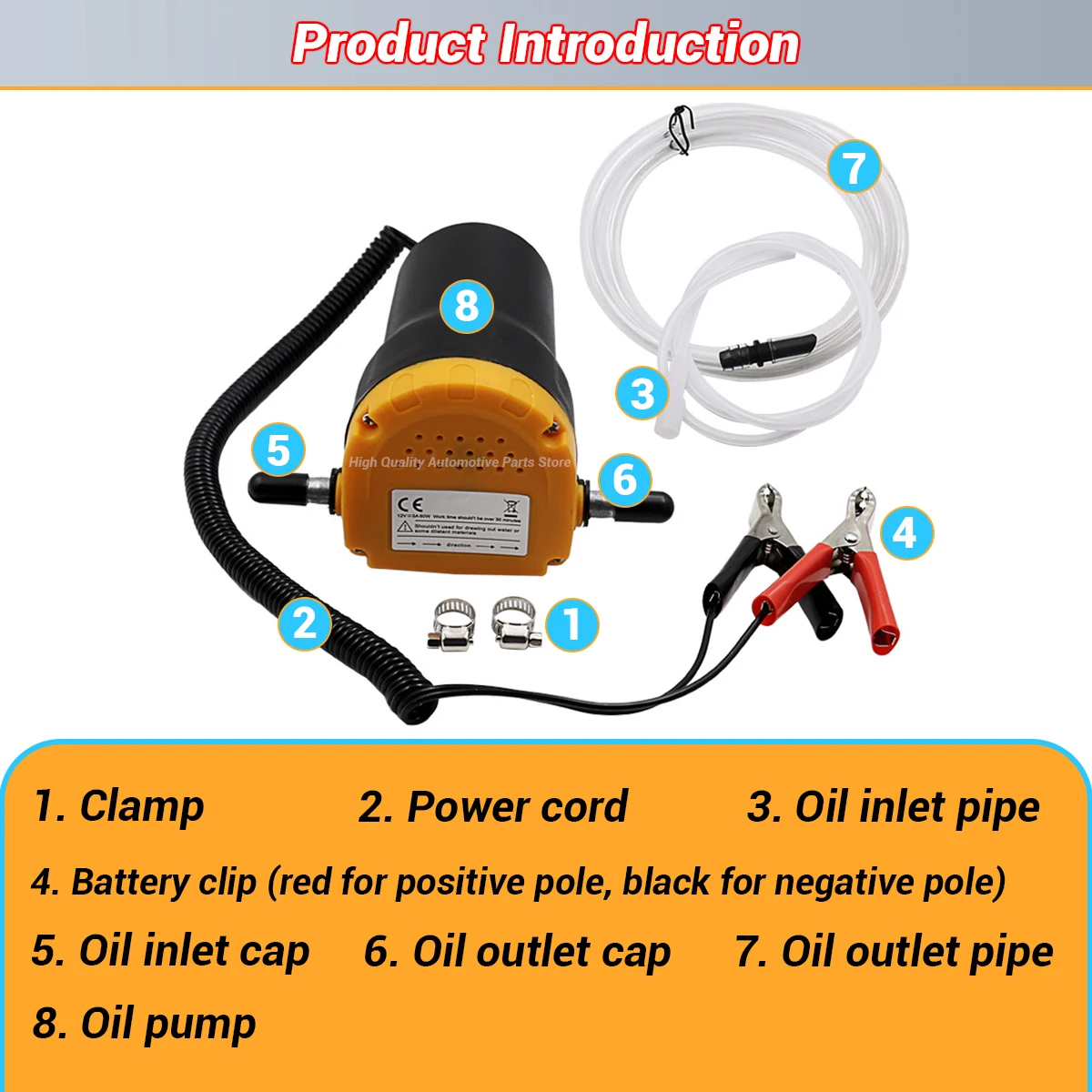 Fuel Pump Oil Pump Liquid Transfer Pump Oil Extractor Pump Fuel Transfer Pump Fluid Extractor Oil Extractor Car Engine Oil Pump 12V Electric Diesel Fluid Sump Extractor Scavenge 60W