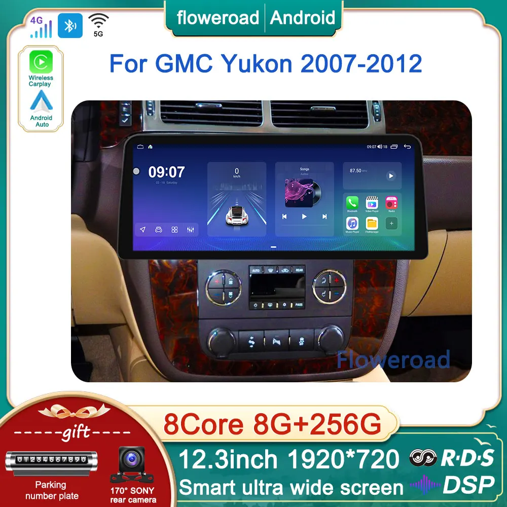 

12.3INCH Car Radio Multimedia Player For GMC Yukon Chevrolet Tahoe Chevrolet Silverado 2007 -2012 Carplay Android Navigation GPS