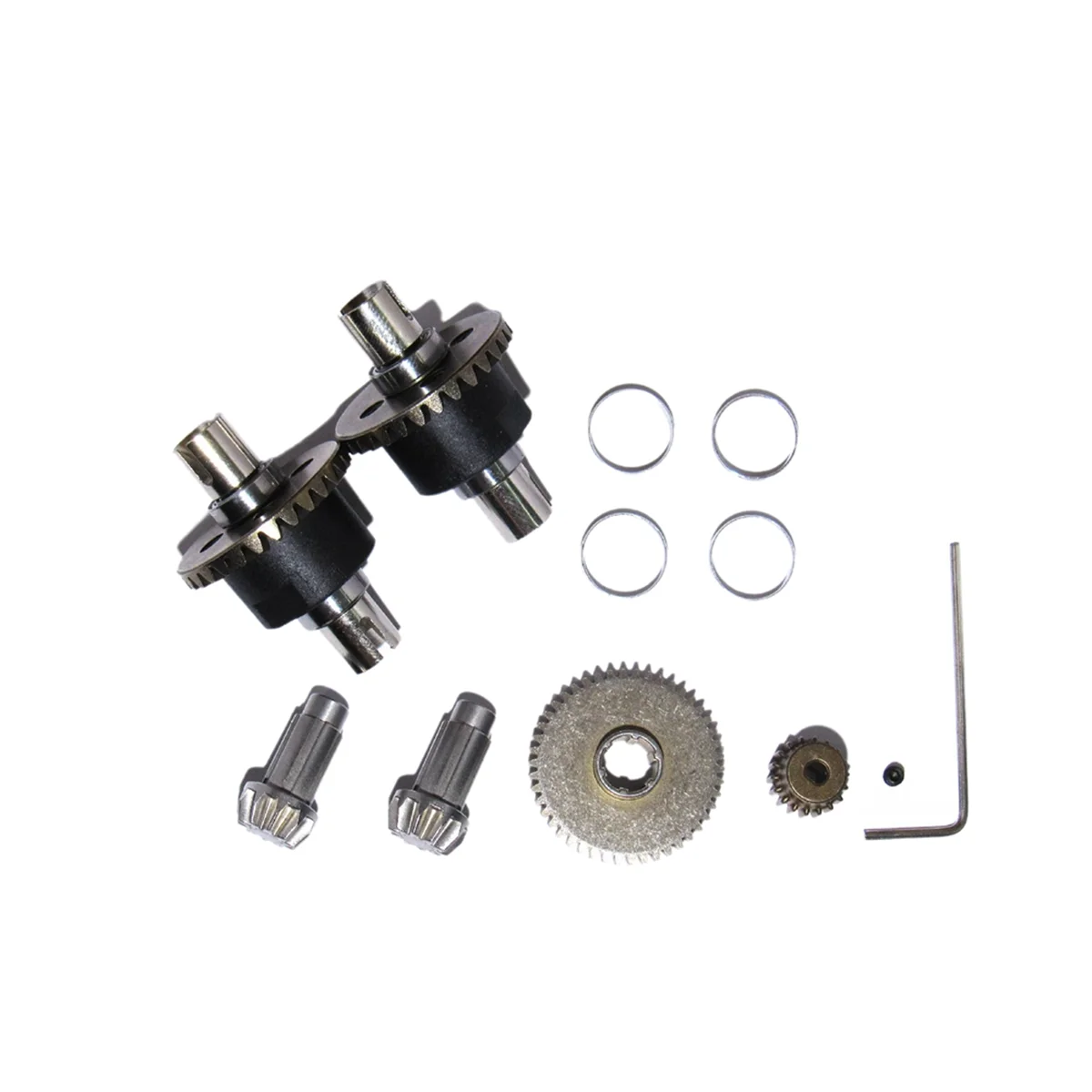 BAAU Metal Differential Upgrade Pinion Gears, Main Gear, Motor Gear, and Screw Set Part for 1:16 16101 16102 16103 RC Car