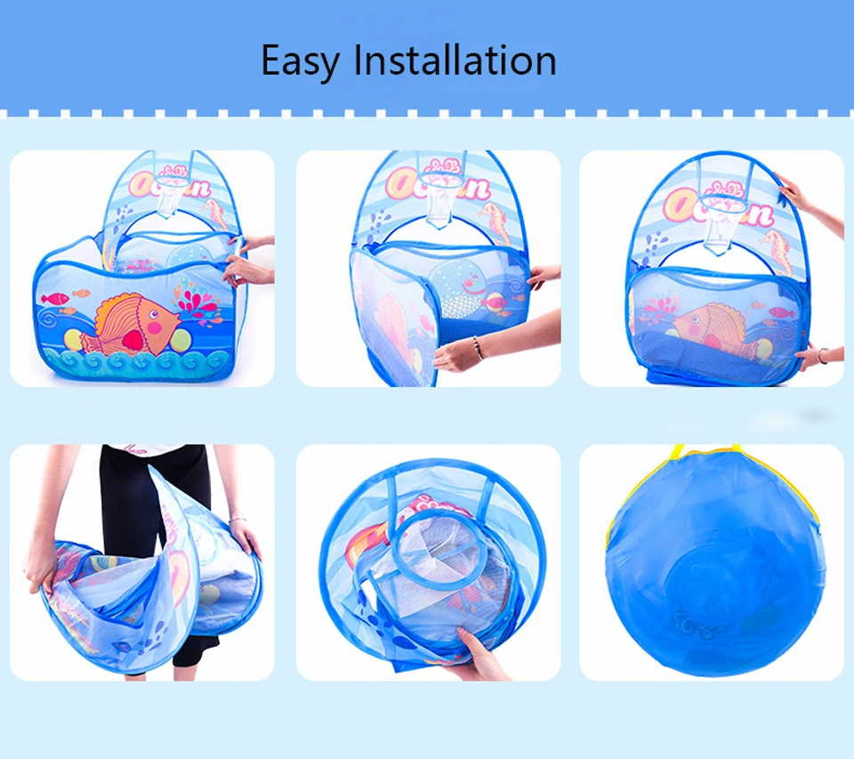 Kids Tent Ocean Ball Pool Balls Pit with Tunnel Baby Park Camping Pool Portable Baby Playground Playpen Room Decor Children Gift 4