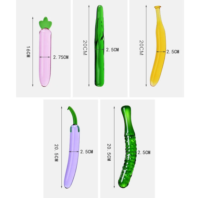 Glass Fruit Vegetable Dildo Realistic Vibrator For Women_voghion.com