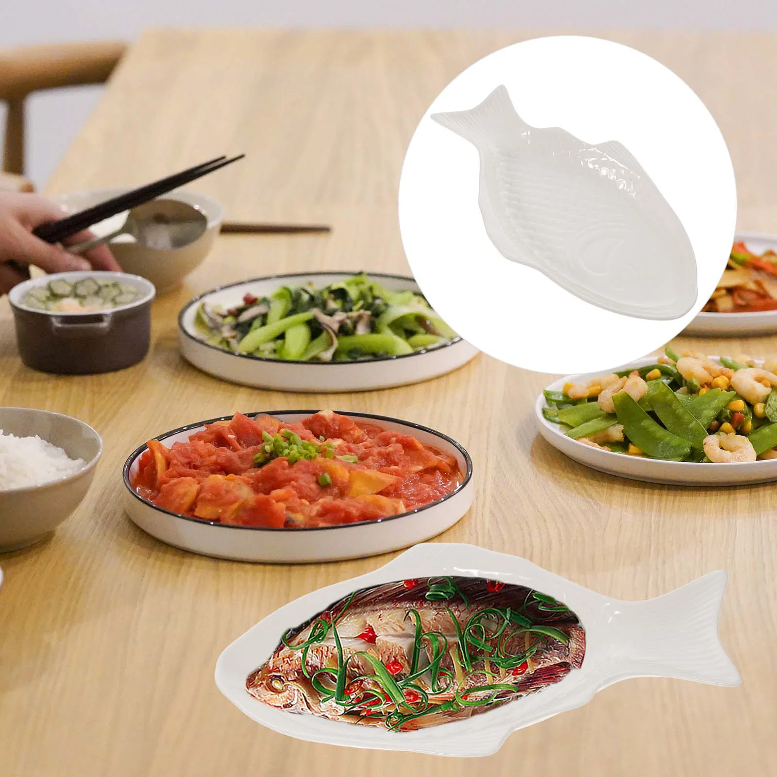 

Fish Ceramic Serving Plates Platter Plate Shaped Pan Dish Sushi Food Oval Tray Dinner Turkey Bowl Lasagna Tableware Baking