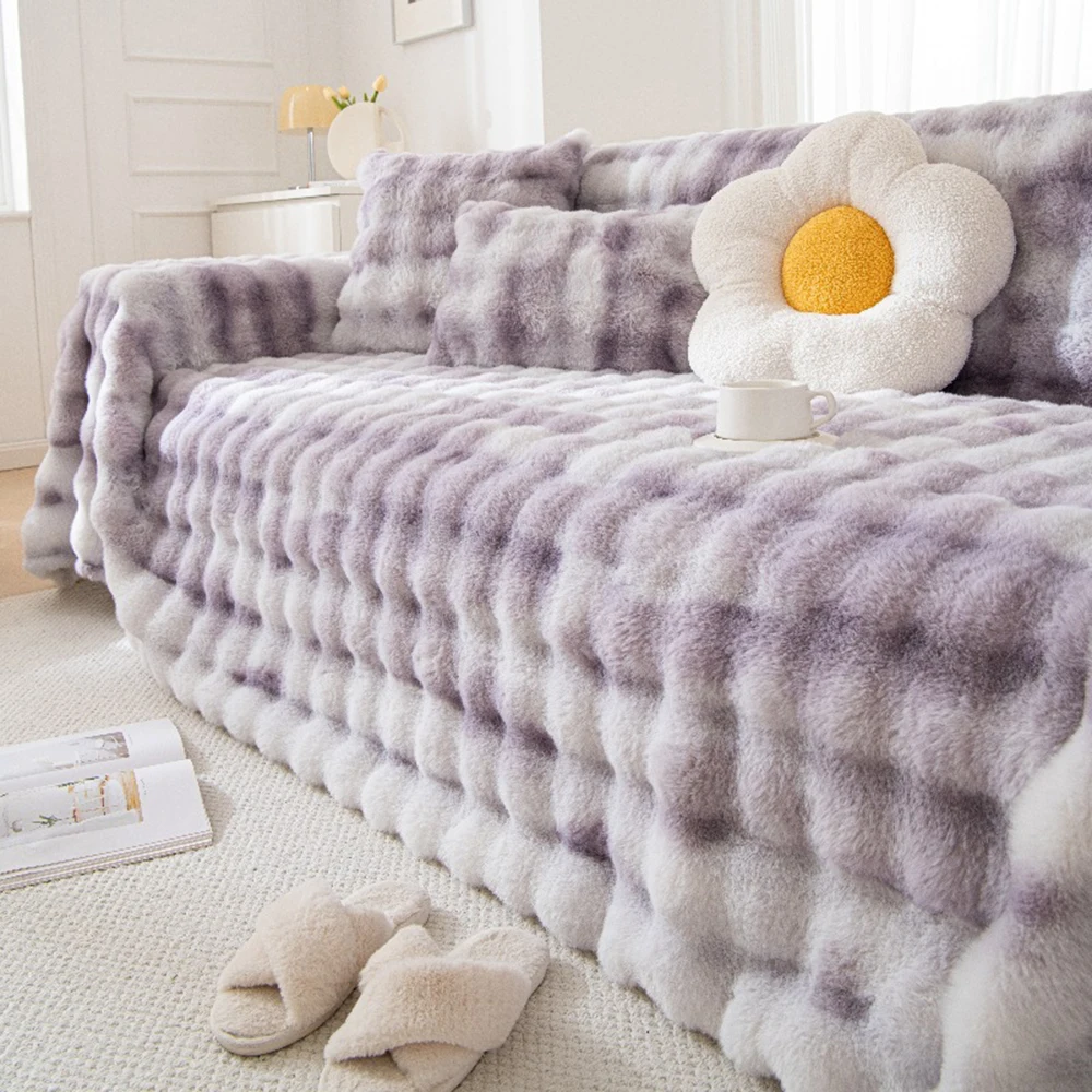 

Non-Slip Couch Sofa Slipcover Winter Thicken Warm Plush Sofa Cover Universal Soft Sofa Towel for Living Room Furniture Protector