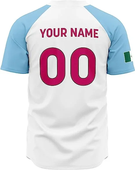 2024 Mexico Baseball jersey 3D Print Mesh Free Custom Name Baseball Shirt Men's Street Oversize Apparel Short Sleeve Sportswear 4