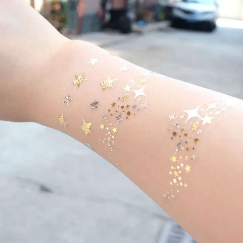 Sun Moon Star Temporary Tattoo Gold Face Waterproof Freckles Makeup Stickers Eye Decal Women Party Body Arm Art tattoo sticker,temporary tattoos,fake freckles stickers,makeup stickers