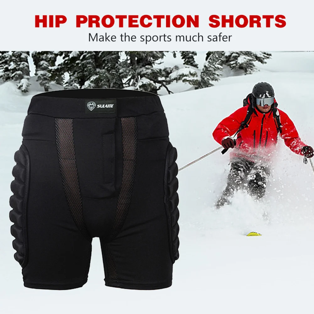 Shorts De Protection Adultes Pour Skate, Snowboard, Vélo - Coussinets EVA 25mm Hanches/Coccyx, Taille L (90-170 Lbs) - 2