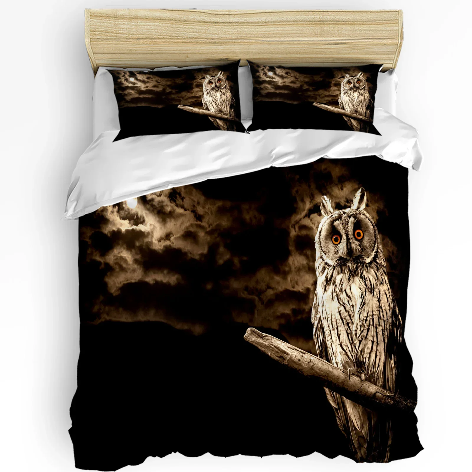 

Owl Moon Night Printed Comfort Duvet Cover Pillow Case Home Textile Quilt Cover Boy Kid Teen Girl Luxury 3pcs Bedding Set