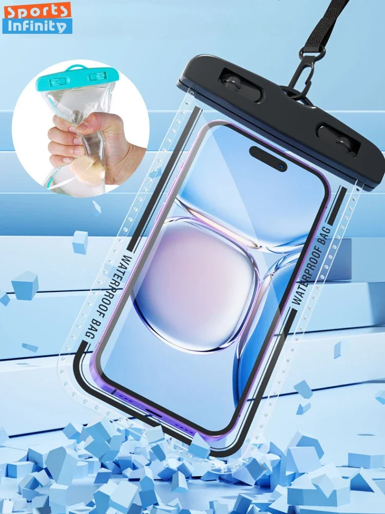 

1pc Waterproof Mobile Phone Case Universal PVC Phone Cover Takeaway Drifting Swimming Diving Touch Screen Mobile Phone Bag